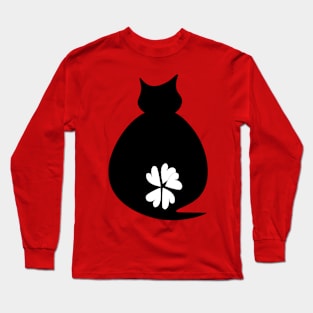 Skandi cat with heart flower Long Sleeve T-Shirt